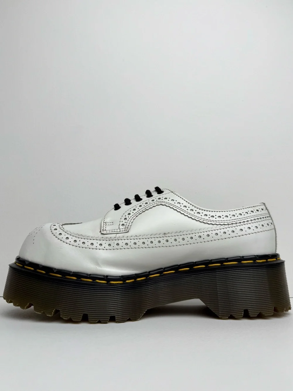 Vintage Dr. Martens Made in England Wingtip Steel Toe Platform Oxfords UK 6